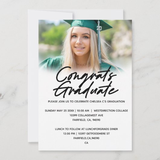 Invitation script de remise de diplômes photo-collafe Invitat (Dos)