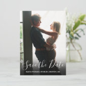 Invitation Script de sauvegarde de date Photo (Debout devant)