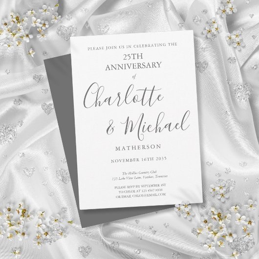 Invitation Script de signature du 25e anniversaire du Mariage