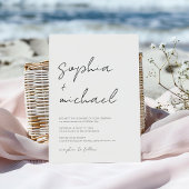 Invitation Script de signature moderne Mariage noir blanc
