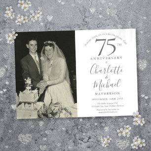 Invitation Script de signature Photo d'anniversaire de mariag