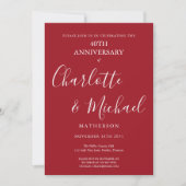 Invitation Script de signature pour les 40 ans de mariage de  (Devant)