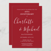 Invitation Script de signature pour les 40 ans de mariage de  (Devant / Derrière)