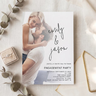 Invitation Script de superposition de photo minimaliste pour