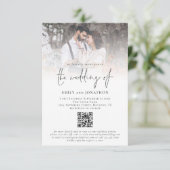 Invitation Script de superposition de photo moderne QR Code M (Debout devant)