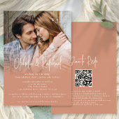 Invitation Script de superposition photo QR Boho mariage en t
