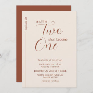Invitation Script de Terracotta moderne Bible chrétienne Mari