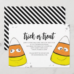 Invitation Script de Trick Or Treat avec un thème de bonbons
