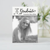 Invitation Script de troisième cycle vertical - 3x5 Graduatio (Debout devant)