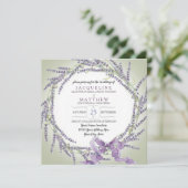 Invitation Script de typographie de la couronne de fleurs de  (Debout devant)