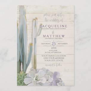 Invitation Script de typographie moderne Succulente de Cactus