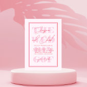 Invitation Script de typographie rouge et rose rétro Mariage