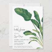 Invitation Script de verdure tropicale douche de mariée plant (Devant)