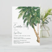 Invitation Script de verdure tropicale palm 3 photos graduati (Debout devant)