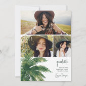 Invitation Script de verdure tropicale palm 3 photos graduati (Dos)