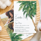 Invitation Script de verdure tropicale palm 3 photos graduati
