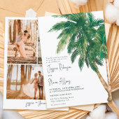 Invitation Script de verdure tropicale palmier 3 mariage phot