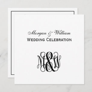 Invitation Script de vigne noir Monogramme B&G do-it-yourself