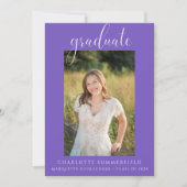 Invitation Script Décontracté à la mode Photo Graduation Invi (Devant)