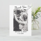 Invitation Script décontracté avec Merci photo Mariage du coe (Debout devant)