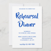 Invitation Script Décontracté bleu | Dîner de répétition Invi (Devant)