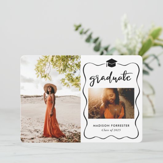 Invitation Script Décontracté Casquette moderne (Debout devant)