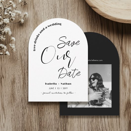 Invitation Script décontracté Enregistrer La Date Mariage De