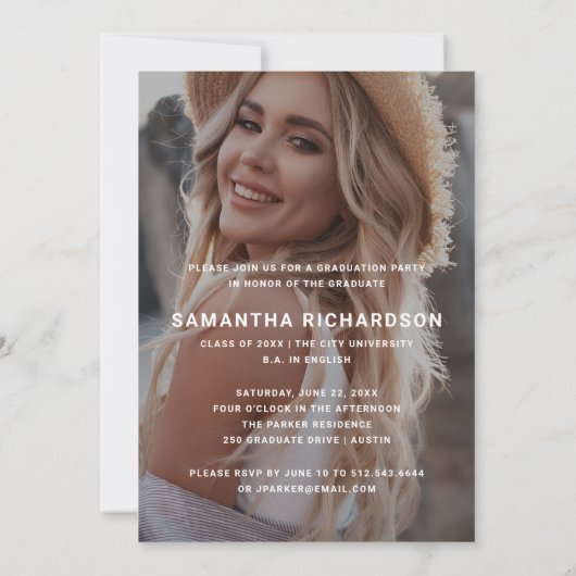 Invitation Script Décontracté| Parti des diplômes de deux pho (Dos)