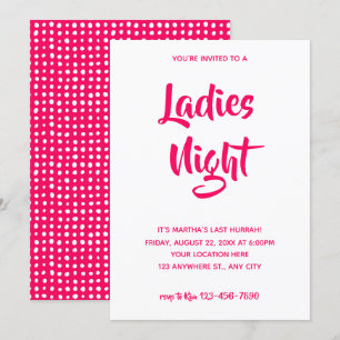 Invitation Script Décontracté rose   Fête des mariées de nuit