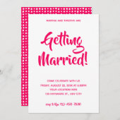 Invitation Script Décontracté rose | Fêtes de fiançailles (Devant / Derrière)