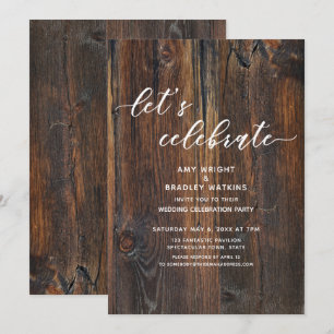 Invitation Script d'écriture manuscrite en bois texturé Fêton