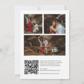 Invitation Script Delicate 4 Photos Mariage QR Code RSVP (Dos)