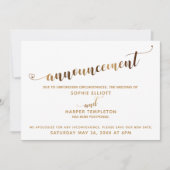 Invitation Script des Coeurs d'or de l'Faire-part Mariage rep (Devant)