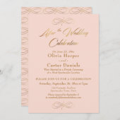 Invitation Script Doré Après la célébration de mariage rougis (Devant / Derrière)