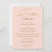 Invitation Script Doré Après la Célébration du Mariage Rougeâ (Devant)