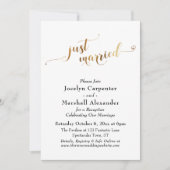 Invitation Script Doré Confettis Mariage Récent Dos (Devant)