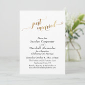 Invitation Script Doré Confettis Mariage Récent Dos (Debout devant)