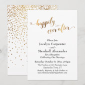 Invitation Script Doré Confitetti Happily Ever After Fond (Devant / Derrière)