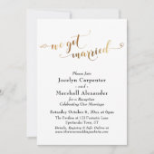 Invitation Script Doré Nous sommes mariés Confettis Retour (Devant)