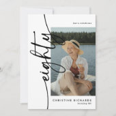 Invitation Script Eighty 4 Collage Photo 80e Anniversaire (Devant)