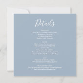 Invitation Script Elégant bleu Dusty tout en un Mariage (Dos)