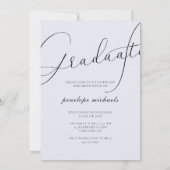 Invitation Script élégant Blue Grey Photo Party Graduation (Dos)
