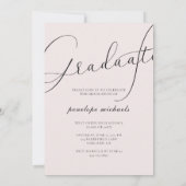 Invitation Script élégant Blush Pink Photo Party Graduation (Dos)