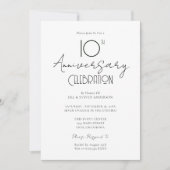 Invitation Script élégant du 10e anniversaire du Mariage (Devant)