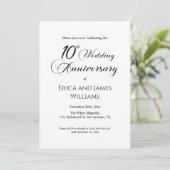 Invitation Script élégant du 10e anniversaire du Mariage Tin (Debout devant)