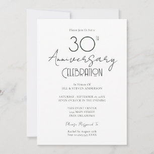 Invitation Script élégant du 30e anniversaire du Mariage