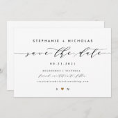 Invitation Script élégant enregistrer l'invitation de date (Devant / Derrière)