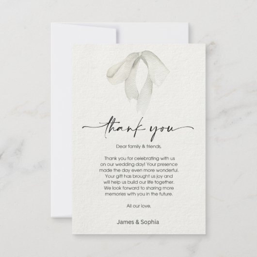 Invitation Script élégant Love Heart Mariage photo Merci (Dos)