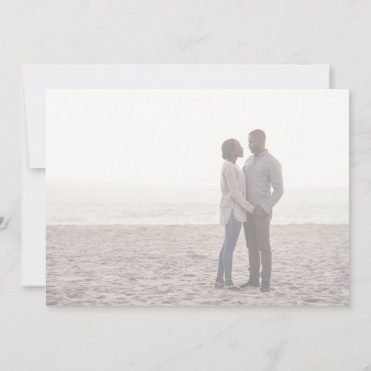 Invitation Script élégant | Mariage photo horizontal dégradé (Dos)