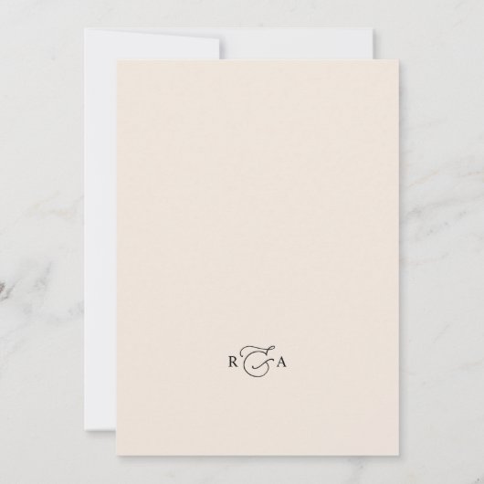 Invitation Script élégant Mariage simple (Dos)